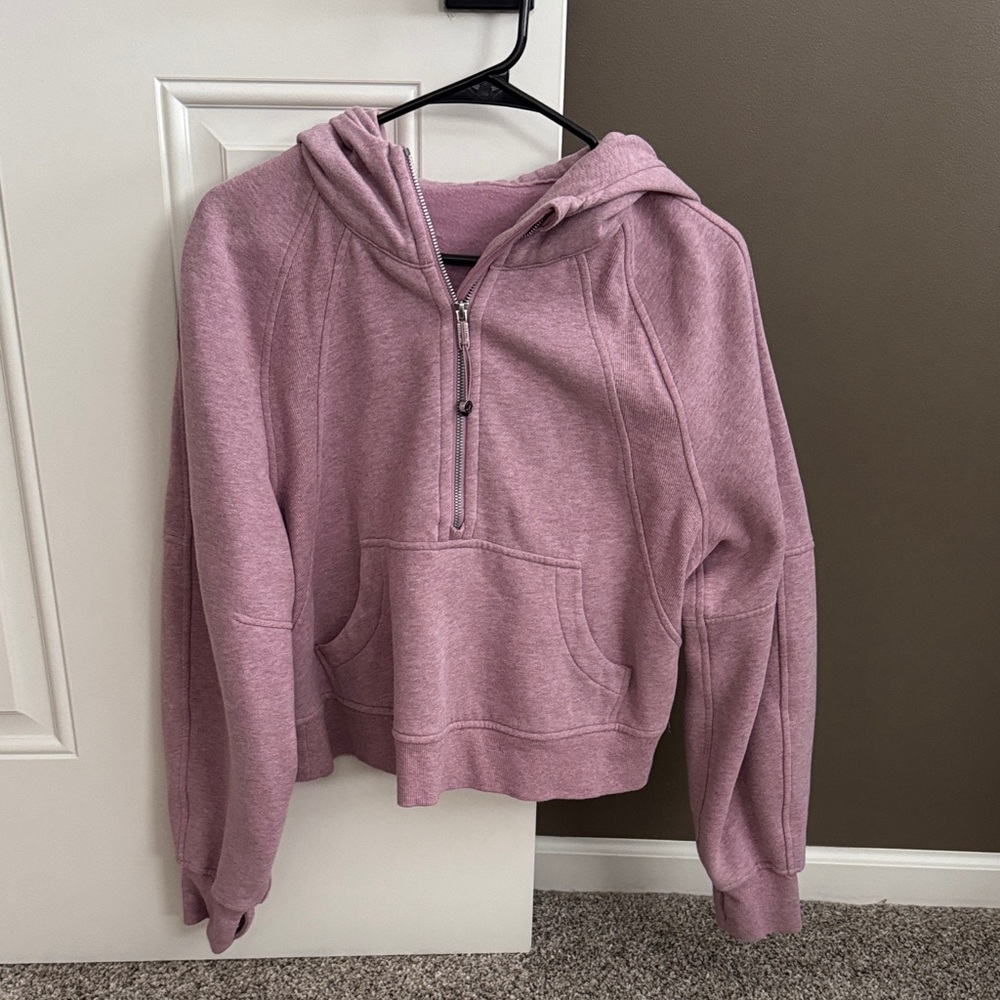 lululemon athletica Cropped Half-Zip Hoodie in Mauve